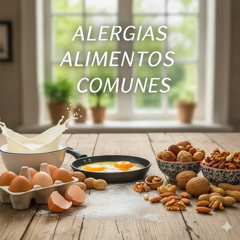 Alimentos comunes que causan alergias leche, huevo y frutos secos-clinica del crecimiento
